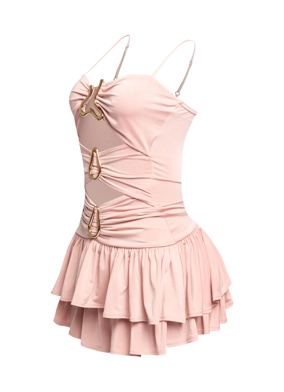 Double-Tier Cutout Mini Dress