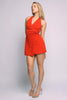 Tied halter twist detailed wrap dress