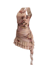 Afterglow Rush Asymmetrical Mesh Minidress