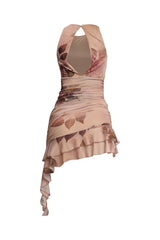 Afterglow Rush Asymmetrical Mesh Minidress