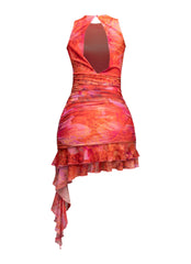 Afterglow Rush Asymmetrical Mesh Minidress