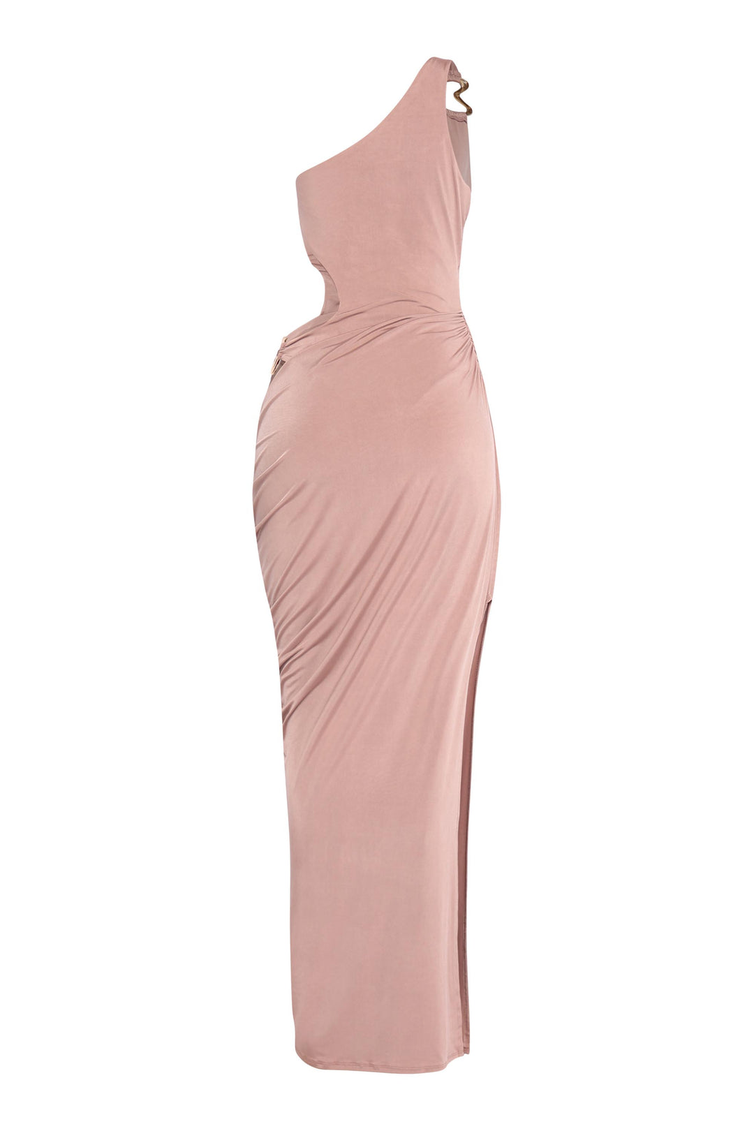 Asymmetric Cut-Out Maxi Dress with Draped Detail