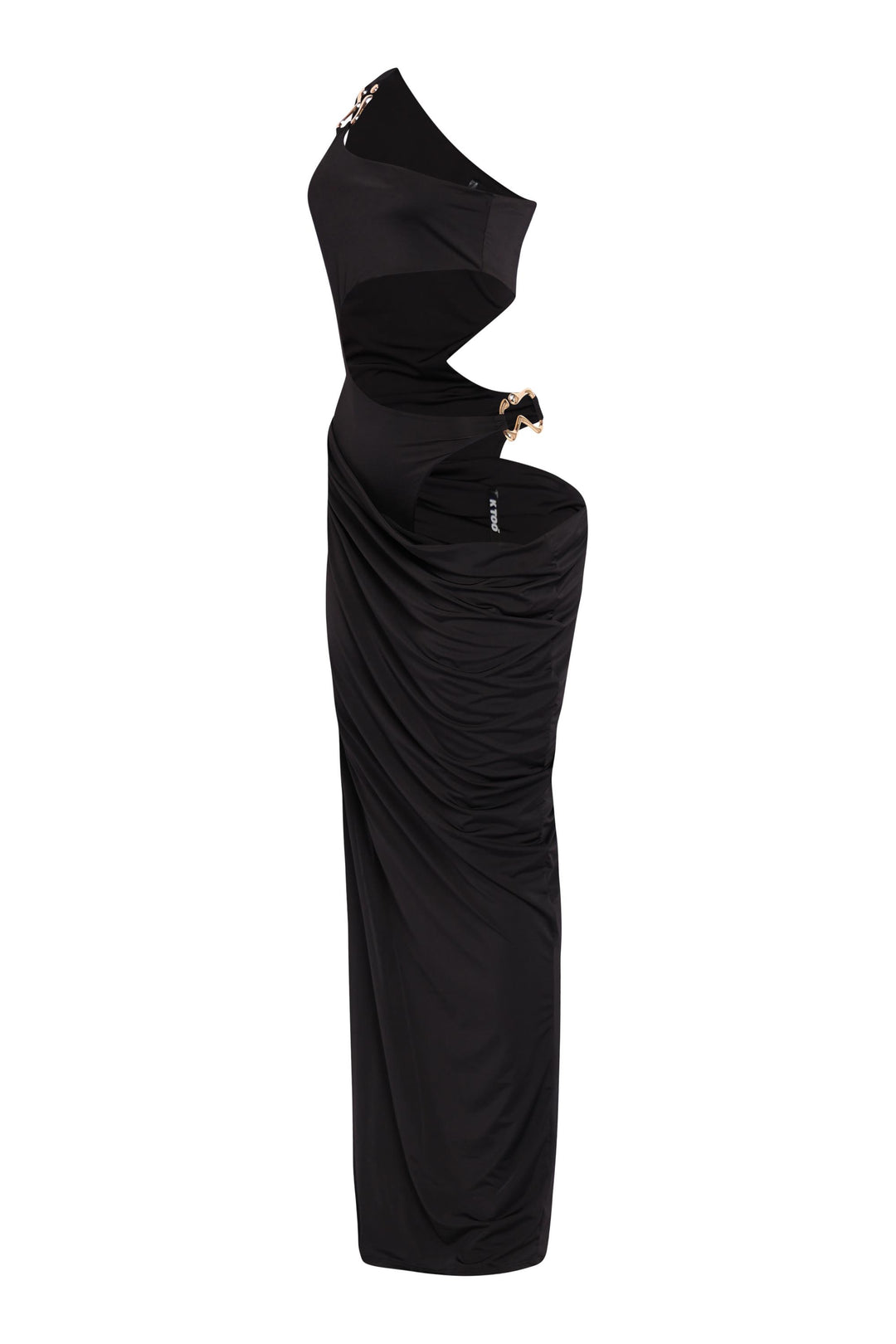 Asymmetric Cut-Out Maxi Dress with Draped Detail