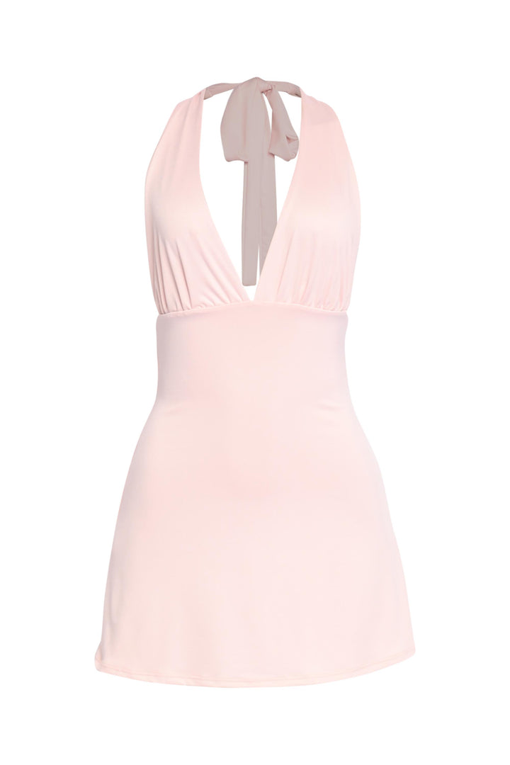 Blush pink plunge mini perfect for bridal events or date nights

