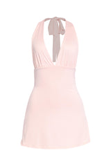 Blush pink plunge mini perfect for bridal events or date nights

