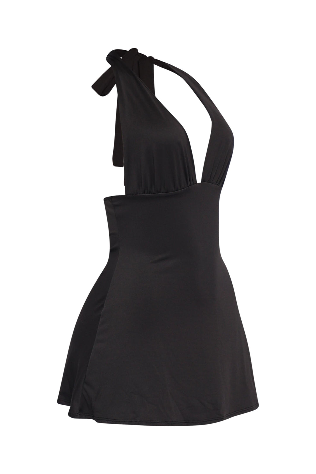 Black sleeveless mini dress for nights out or vacation dinner looks

