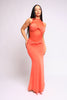 Bare Illusion Mesh Contrast Maxi Dress.
