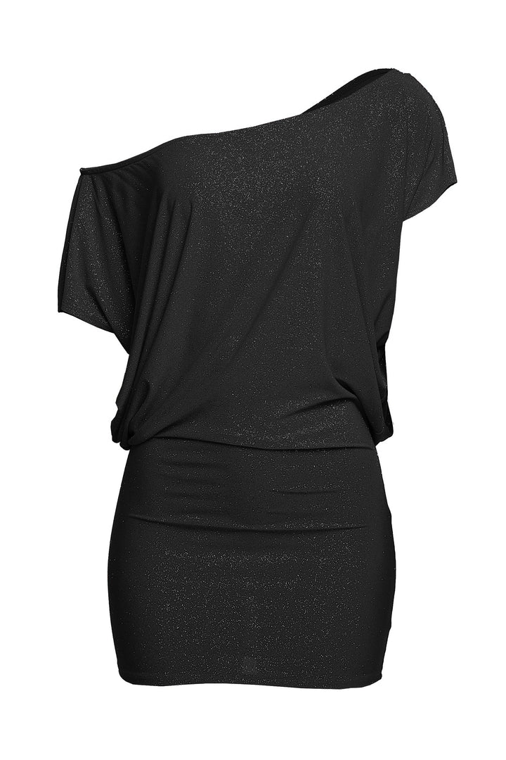Disco Muse One Shoulder Glitter Mini Dress....