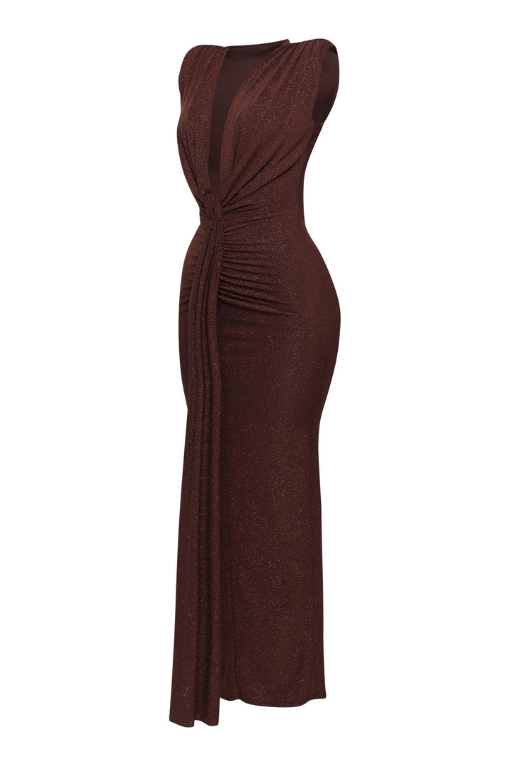 Drama Rush Drape Down Maxi Dress