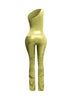 Asymmetrical PU Flared Jumpsuit