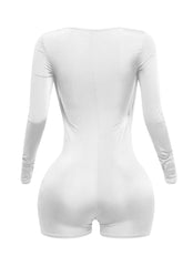 Deep cowl neck long sleeve romper
