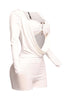 Deep cowl neck long sleeve romper