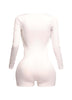 Deep cowl neck long sleeve romper