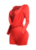 Deep cowl neck long sleeve romper
