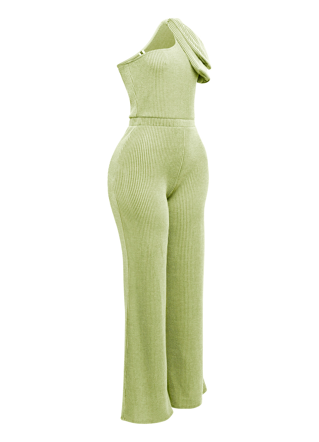 One shoulder bow detailed wide leg jumpsuit