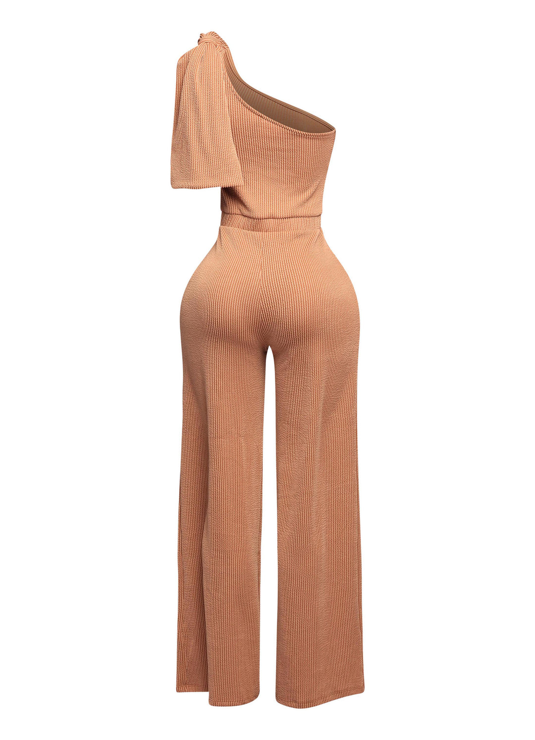 One shoulder bow detailed wide leg jumpsuit