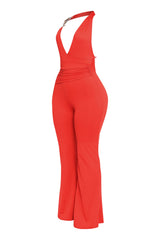 Show Off Hours Backless Halter Jumpsuit