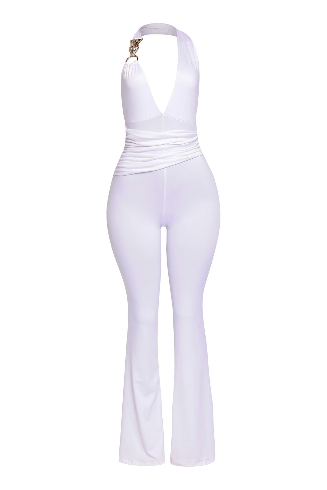 Show Off Hours Backless Halter Jumpsuit..