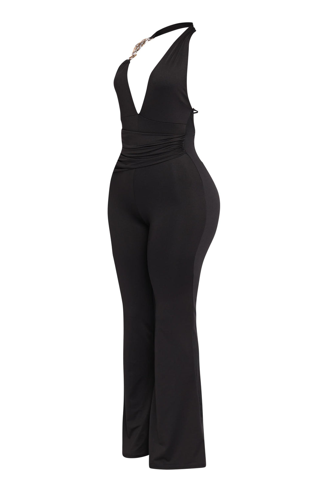 Show Off Hours Backless Halter Jumpsuit..