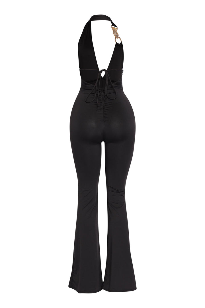 Show Off Hours Backless Halter Jumpsuit..