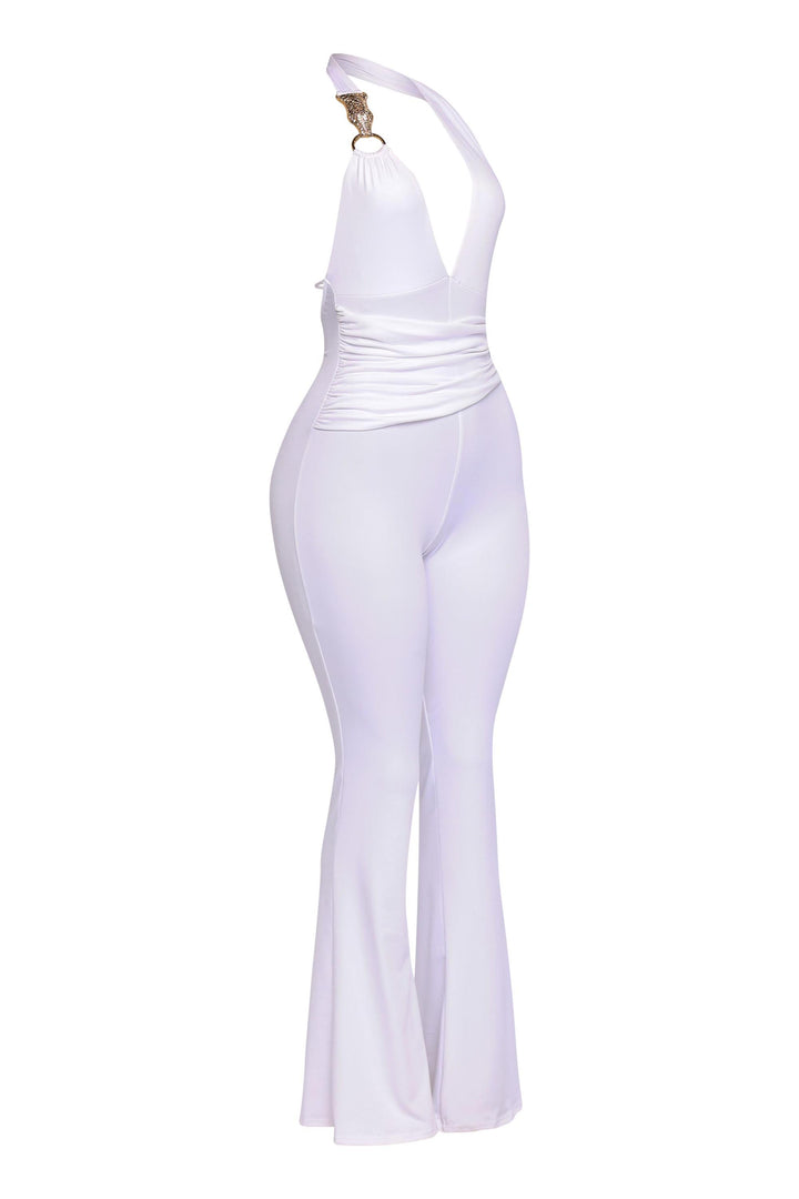 Show Off Hours Backless Halter Jumpsuit..