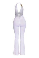 Show Off Hours Backless Halter Jumpsuit