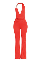 Show Off Hours Backless Halter Jumpsuit