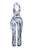 Tie dye fringed halter jumpsuit