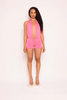 Low rise deep halter neck romper