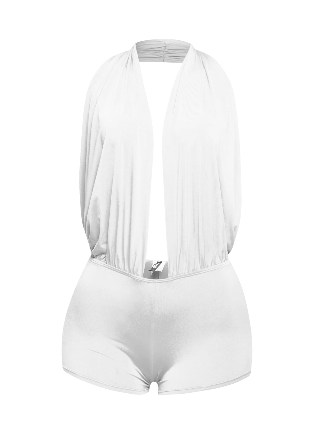 Low rise deep halter neck romper
