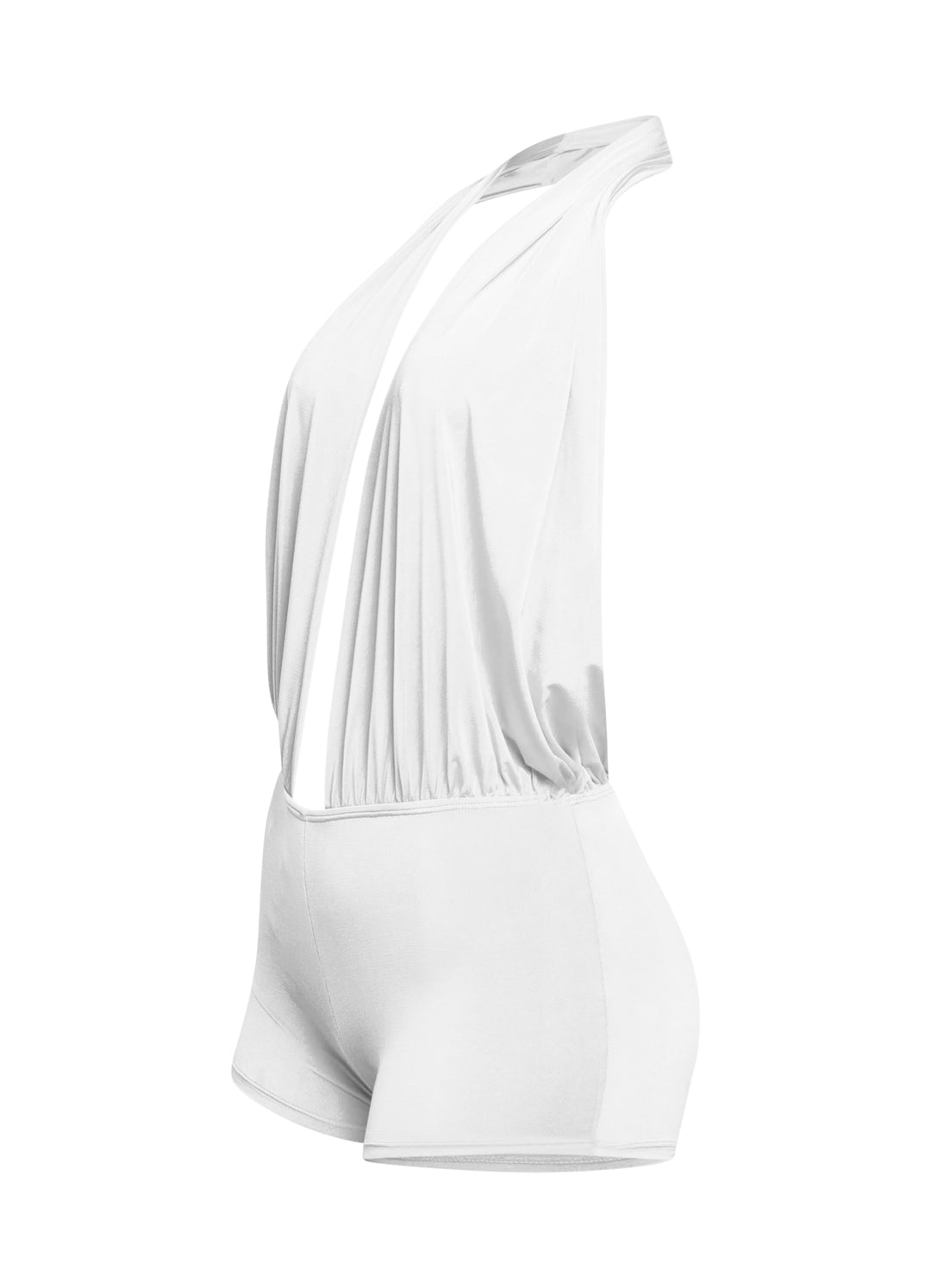 Low rise deep halter neck romper