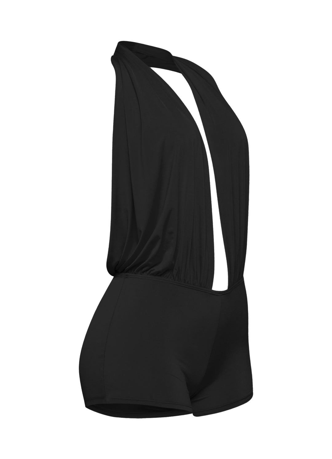 Low rise deep halter neck romper