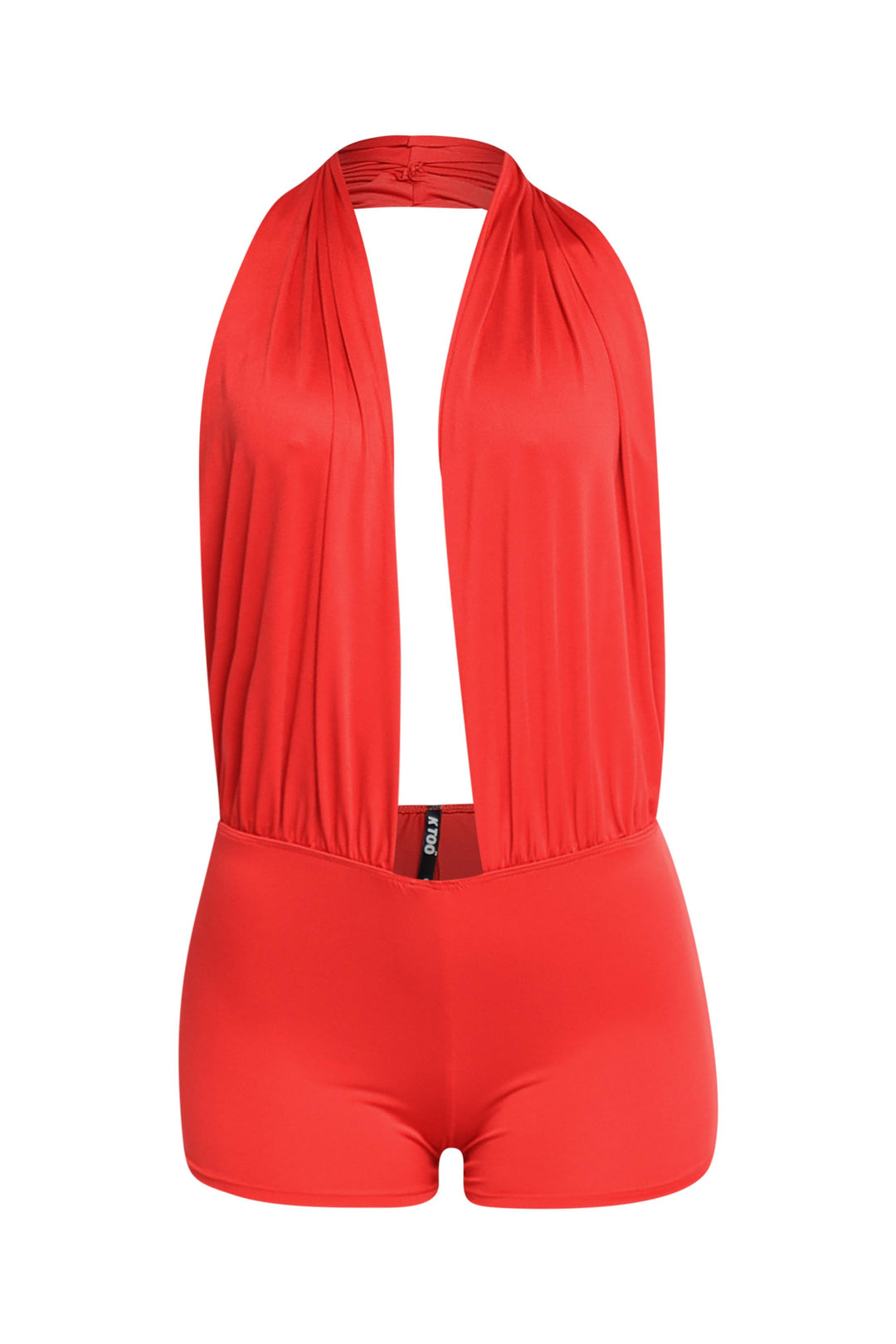 Low rise deep halter neck romper