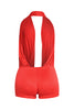 Low rise deep halter neck romper