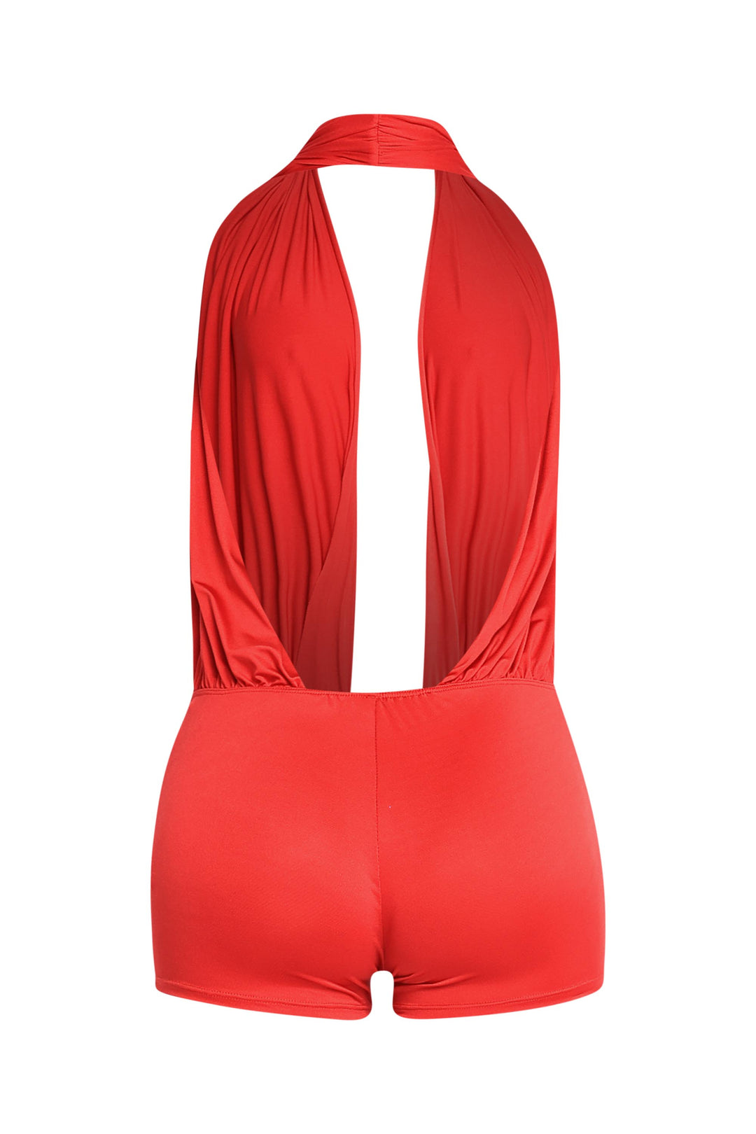 Low rise deep halter neck romper