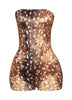 Deer printed velvet romper
