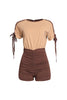 Sweet Twist Ruched Sleeve Romper