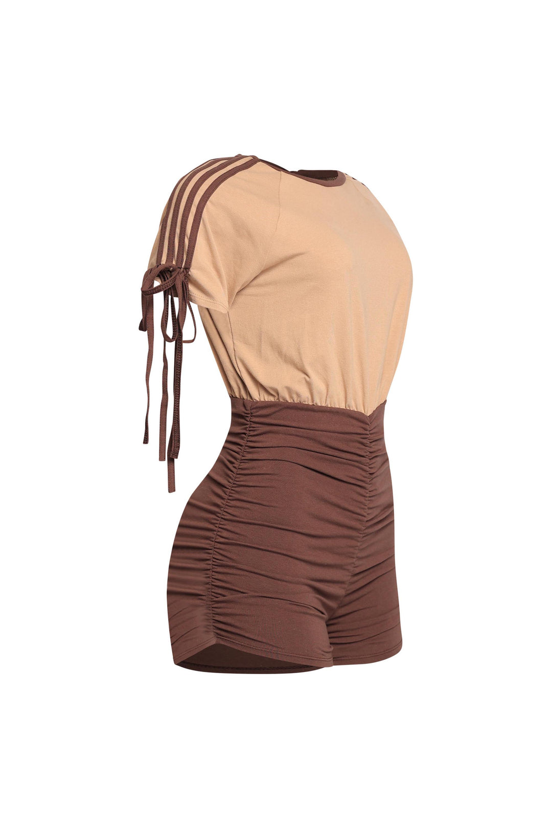 Sweet Twist Ruched Sleeve Romper..