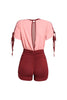 Sweet Twist Ruched Sleeve Romper