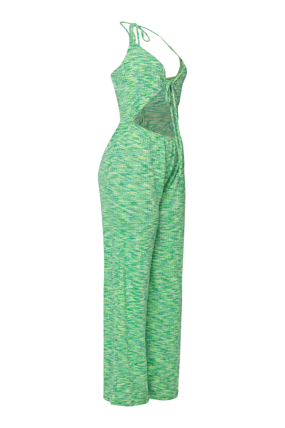  Breezy green one-piece with drapey legs and halter top style