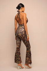 Untamed Moves Leopard Fringe Jumpsuit