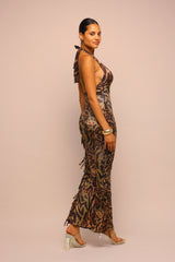 Untamed Moves Leopard Fringe Jumpsuit