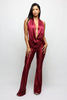 Velvet Hour Deep Cowl Halter Jumpsuit