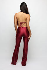 Velvet Hour Deep Cowl Halter Jumpsuit