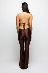 Velvet Hour Deep Cowl Halter Jumpsuit