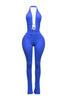 Halter open back bodysuit set