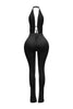Halter open back bodysuit set