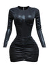 Liquid foiled bodysuit & mini skirt set
