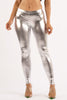 Shiny metallic leggings