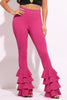 Layered ruffle flare pants